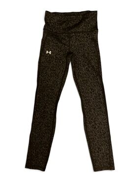 Under Armour Black Patterned High-Waist Leggings with Gold Logo